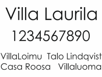 Talonumero ja talon nimikyltti, malli Villa Laurila